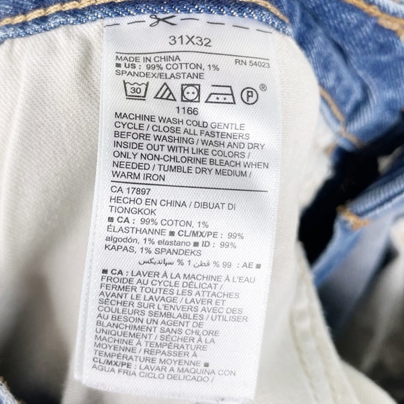 Old Navy Men's Straight Built-In Flex Jeans Medium Dark Tint Denim Size 31 x 32 - Picture 7 of 8